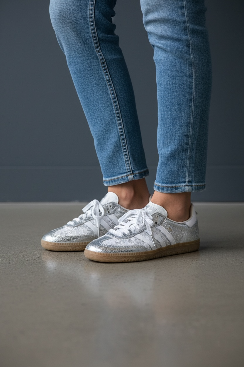 Adidas Samba weiß silber