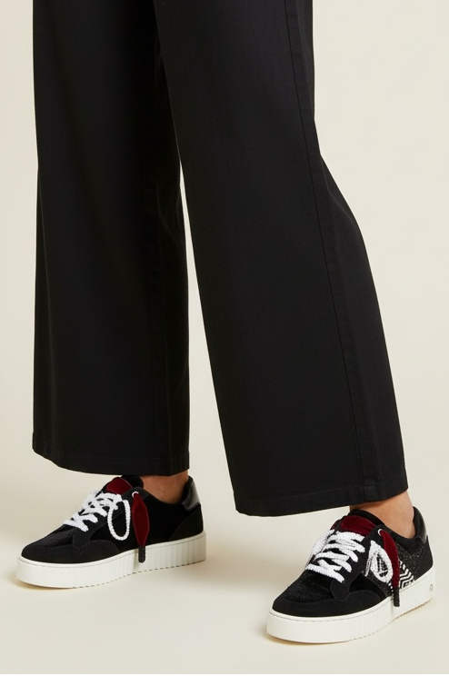 Jane Zwarte Fluwelen Sneakers