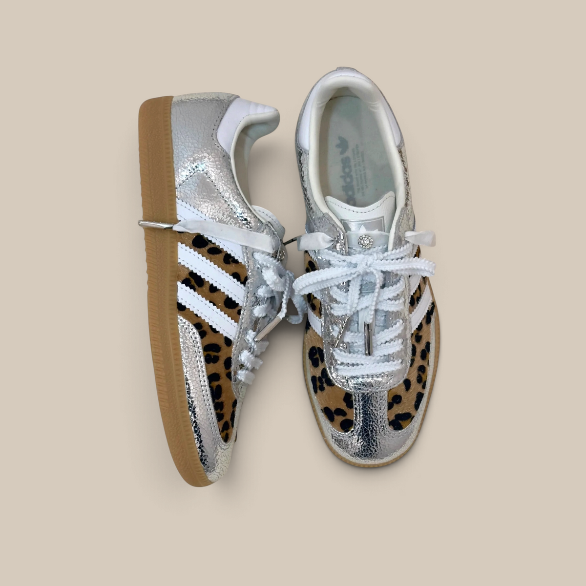Leopard Zilver Shoebella