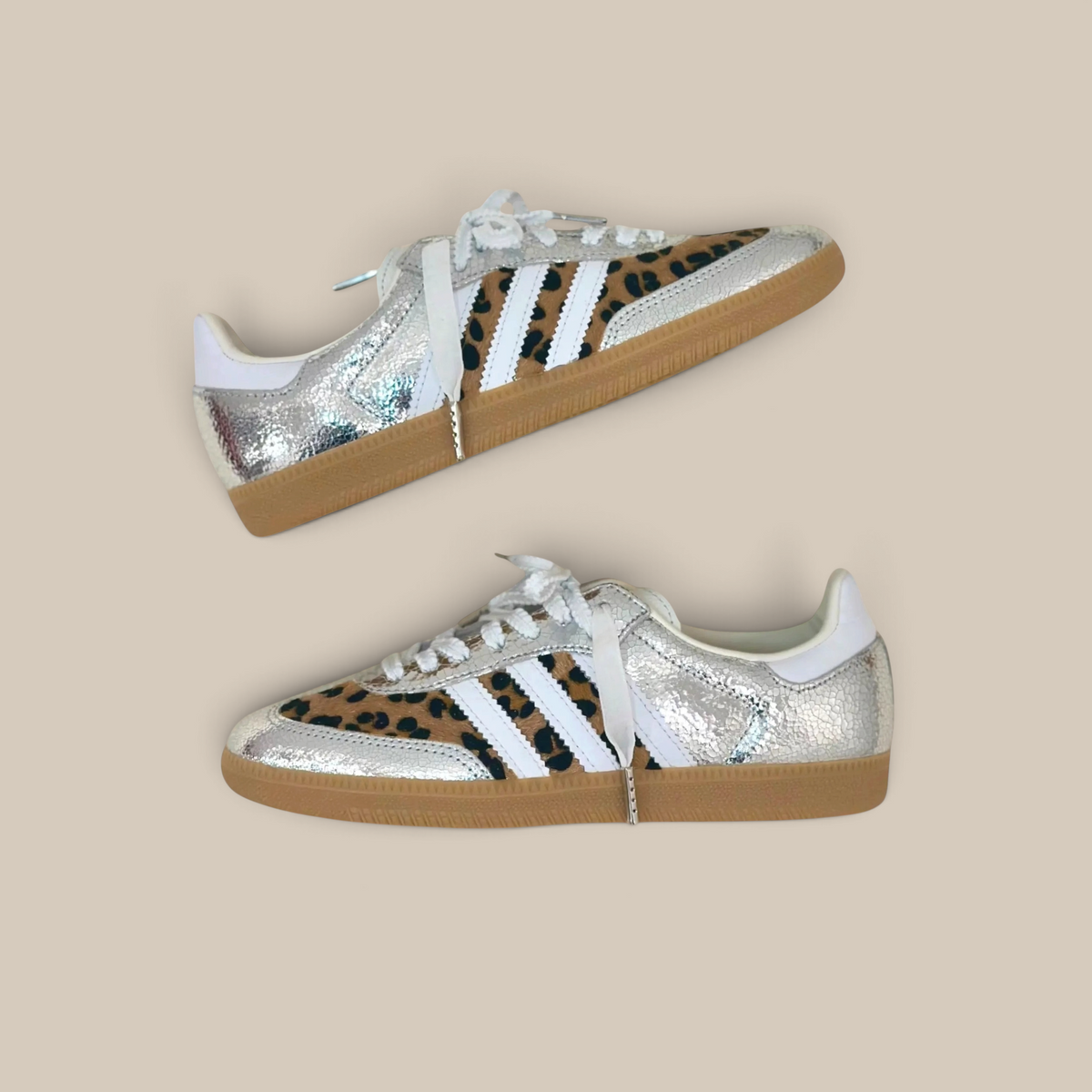 Leopard Zilver Shoebella
