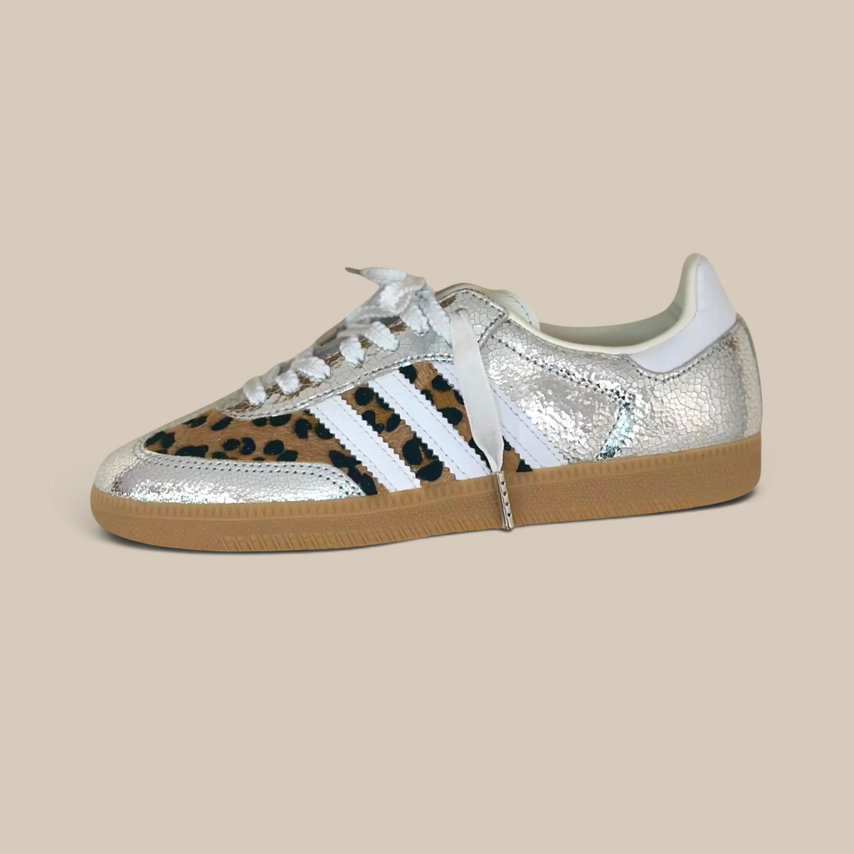 Leopard Zilver Shoebella